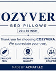 COZYVERA BED PILLOW PACK OF 2 (QUEEN SIZE 20X30 INCH) FOR USA,UK and Canada Customers