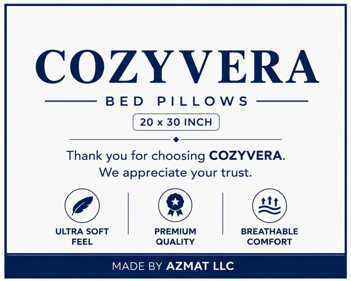 COZYVERA BED PILLOW PACK OF 2 (QUEEN SIZE 20X30 INCH) FOR USA,UK and Canada Customers